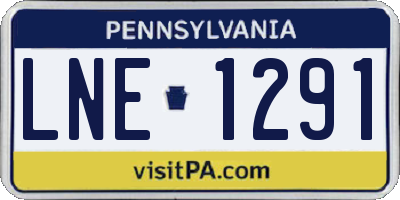 PA license plate LNE1291