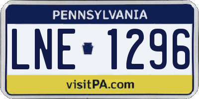 PA license plate LNE1296