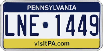 PA license plate LNE1449