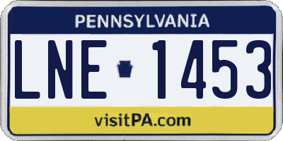 PA license plate LNE1453