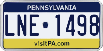 PA license plate LNE1498