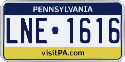 PA license plate LNE1616