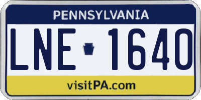 PA license plate LNE1640