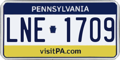 PA license plate LNE1709