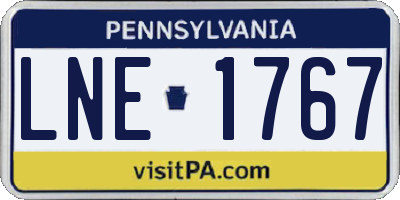 PA license plate LNE1767