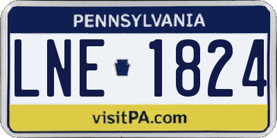 PA license plate LNE1824