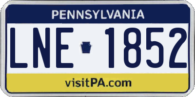 PA license plate LNE1852