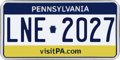 PA license plate LNE2027