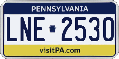 PA license plate LNE2530