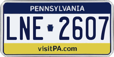 PA license plate LNE2607
