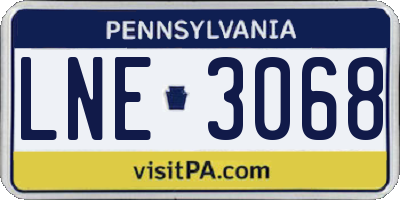 PA license plate LNE3068