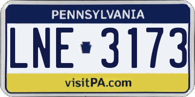 PA license plate LNE3173