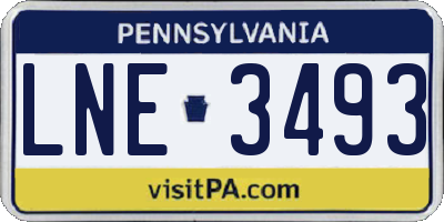 PA license plate LNE3493