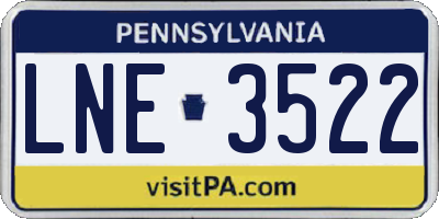 PA license plate LNE3522