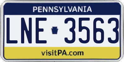 PA license plate LNE3563