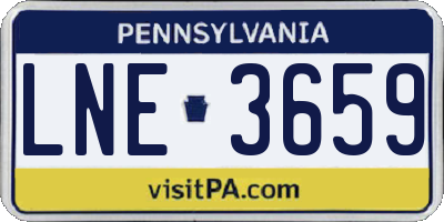 PA license plate LNE3659