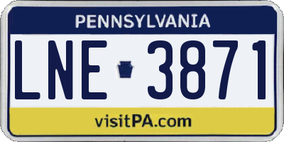 PA license plate LNE3871