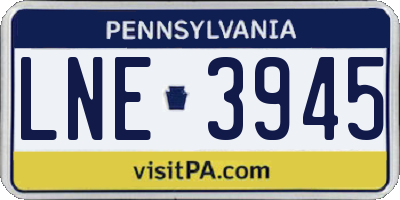 PA license plate LNE3945