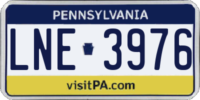 PA license plate LNE3976