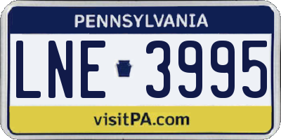 PA license plate LNE3995