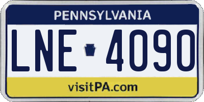 PA license plate LNE4090