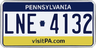 PA license plate LNE4132