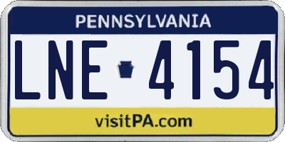 PA license plate LNE4154