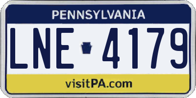 PA license plate LNE4179