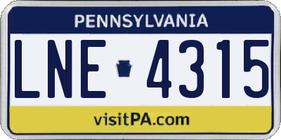 PA license plate LNE4315