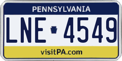 PA license plate LNE4549