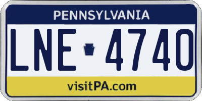PA license plate LNE4740