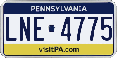 PA license plate LNE4775
