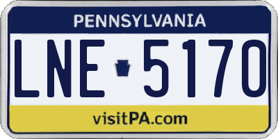 PA license plate LNE5170