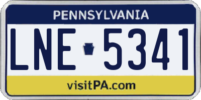 PA license plate LNE5341