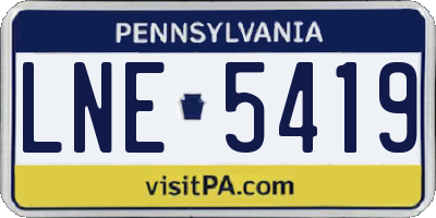 PA license plate LNE5419