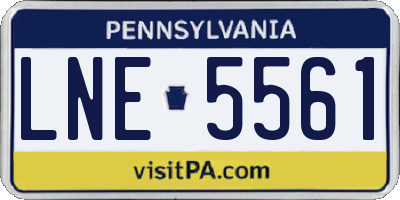 PA license plate LNE5561
