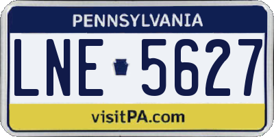 PA license plate LNE5627