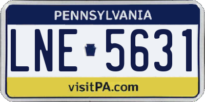 PA license plate LNE5631