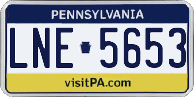 PA license plate LNE5653