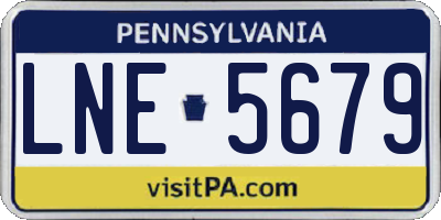 PA license plate LNE5679