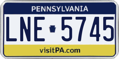 PA license plate LNE5745