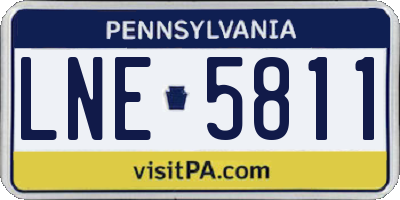 PA license plate LNE5811