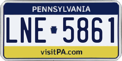 PA license plate LNE5861