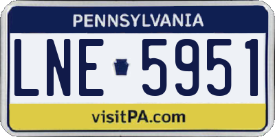 PA license plate LNE5951