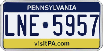 PA license plate LNE5957
