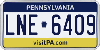 PA license plate LNE6409