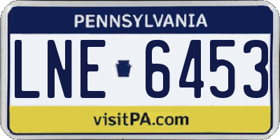 PA license plate LNE6453