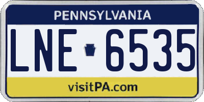 PA license plate LNE6535