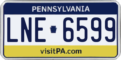 PA license plate LNE6599