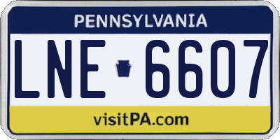 PA license plate LNE6607